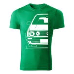 volkswagen golf mk2 panske tricko biela travova zelena
