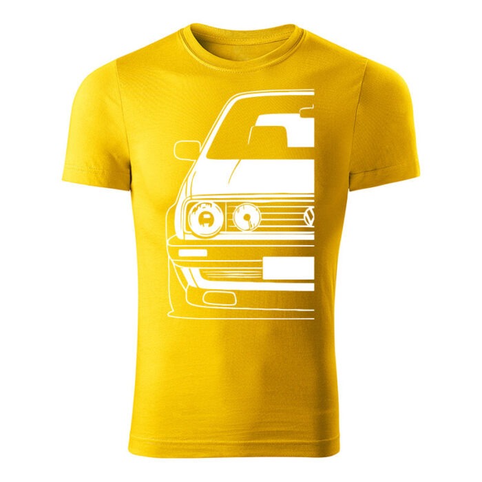 volkswagen golf mk2 panske tricko biela zlta