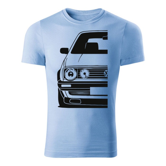 volkswagen golf mk2 panske tricko nebeska modra