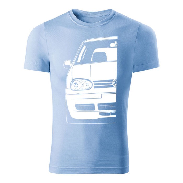volkswagen golf mk4 panske tricko biela nebeska modra
