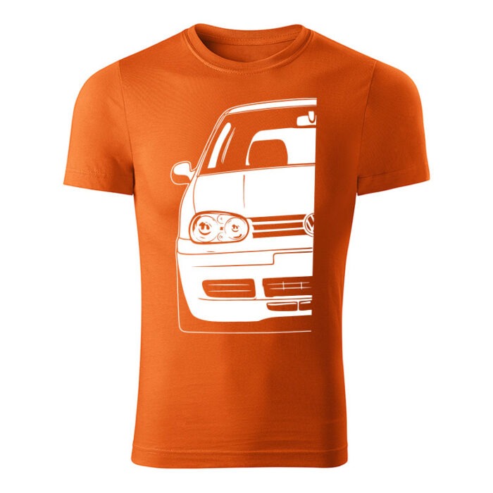 volkswagen golf mk4 panske tricko biela oranzova