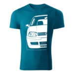 volkswagen golf mk4 panske tricko biela petrolejova modra