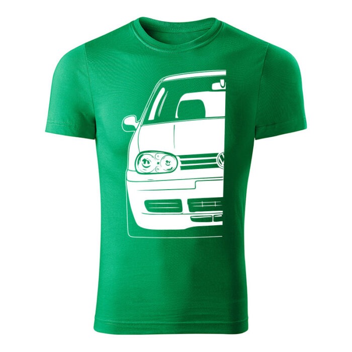 volkswagen golf mk4 panske tricko biela travova zelena