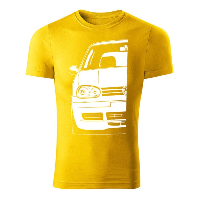 volkswagen golf mk4 panske tricko biela zlta