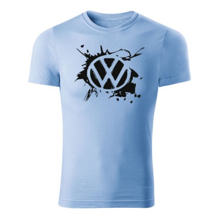 volkswagen logo splash panske tricko nebeska modra