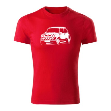 mini cooper sport panske tricko biela cervena