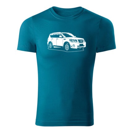 nissan patrol y62 panske tricko 1 petrolejova modra