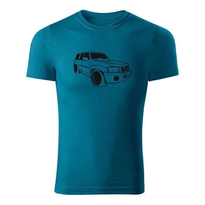 nissan patrol y61 panske tricko petrolejova modra