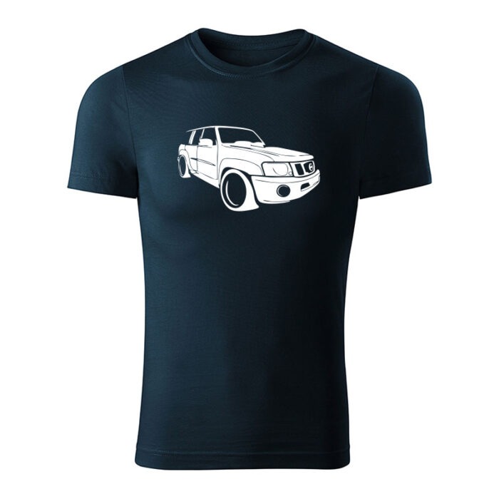 nissan patrol y61 panske tricko 1 tmavomodra