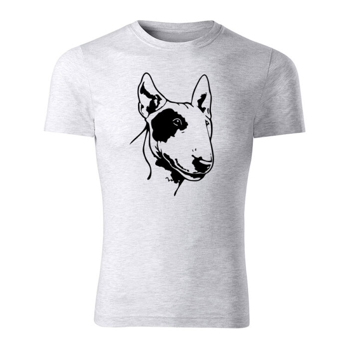 bull terrier panske tricko 180 g m2 bledosiva
