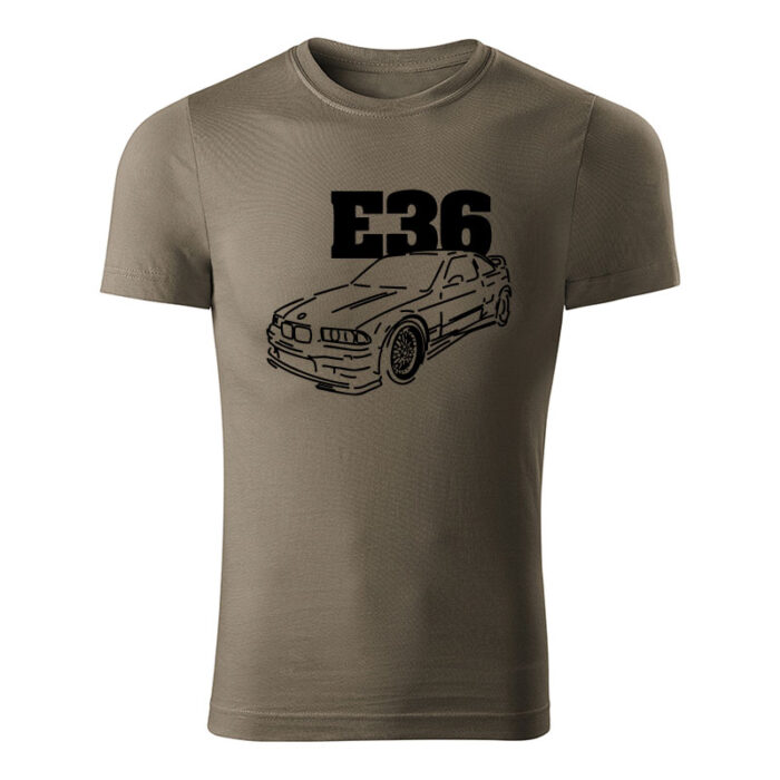bmw e36 panske tricko 180 g m2 cierna army