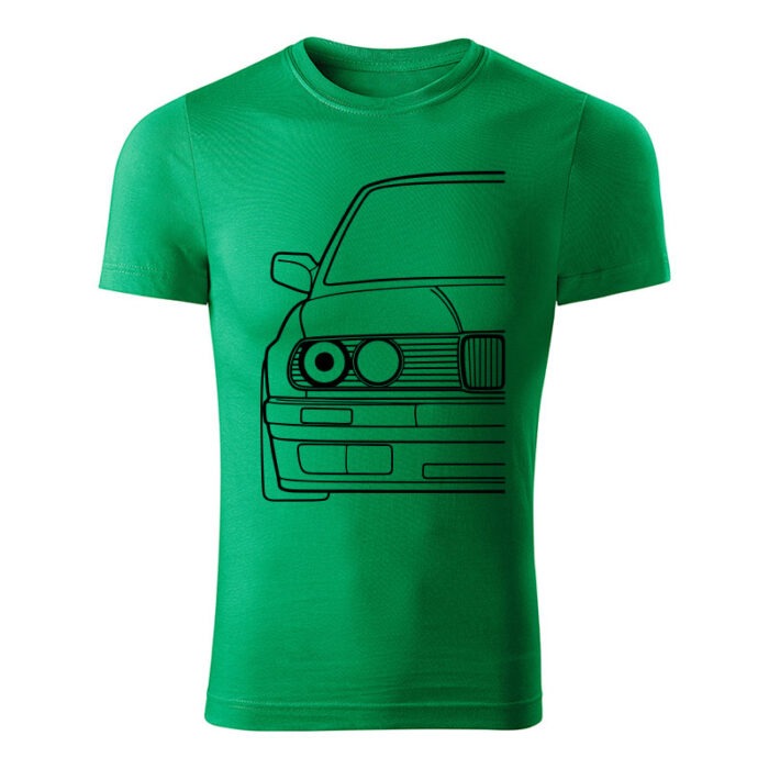 bmw e30 panske tricko 180 g m2 cierna travova zelena
