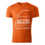 bmw e30 panske tricko 180 g m2 biela oranzova
