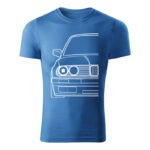 bmw e30 panske tricko 180 g m2 biela svetlomodra