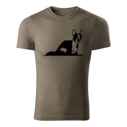 boston terrier panske tricko 180 g m2 army
