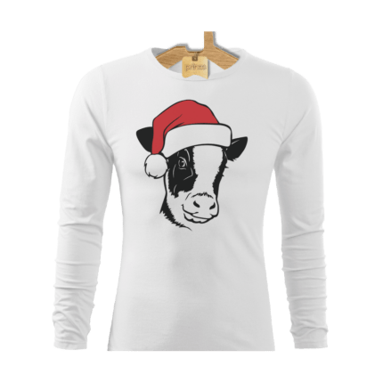 Tričko pánske dlhý rukáv Santa kravička
