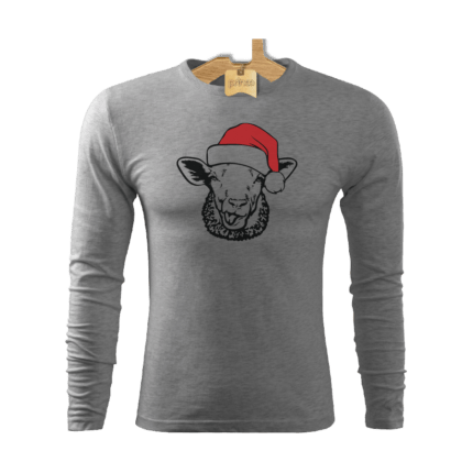 Tričko pánske dlhý rukáv Santa ovečka
