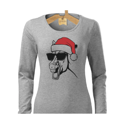 Tričko dámske dlhý rukáv Santa kôň