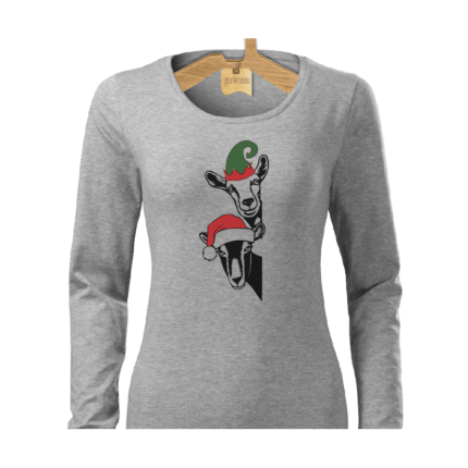 Tričko dámske dlhý rukáv Santa koza 2Goats