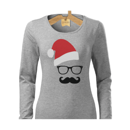 Tričko dámske dlhý rukáv Santa no-hipster