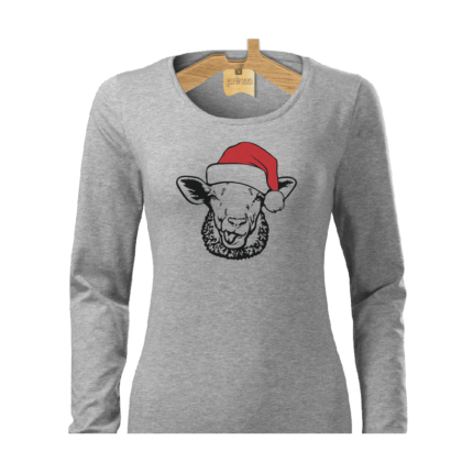 Tričko dámske dlhý rukáv Santa ovečka