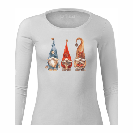 Dámske tričko dlhý rukáv Vianočný škriatkovia